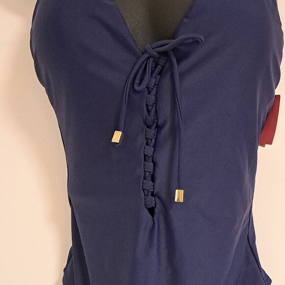 Uncommon Sense One Piece Dark Blue Swimsuit NWT Size Misses Medium - Picture 3 of 8